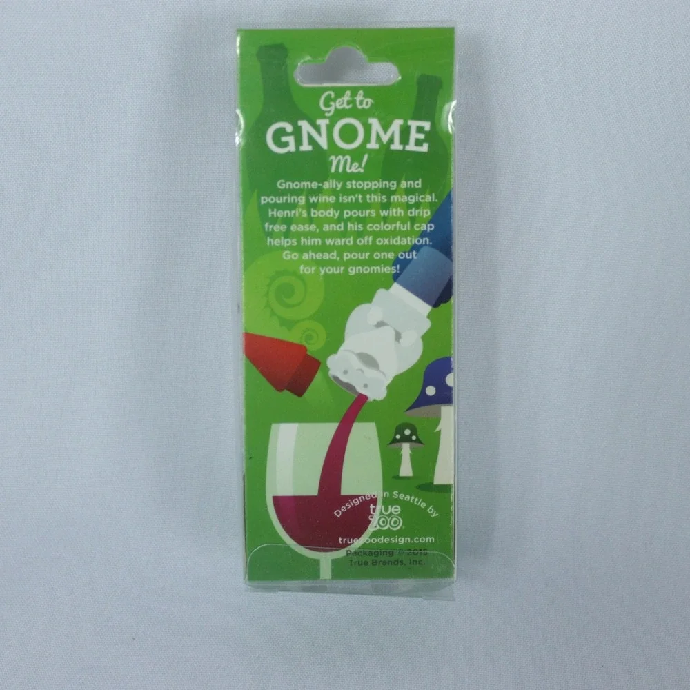 True Zoo Henri Gnome Wine Stopper And Pourer Red Hat New in Packaging